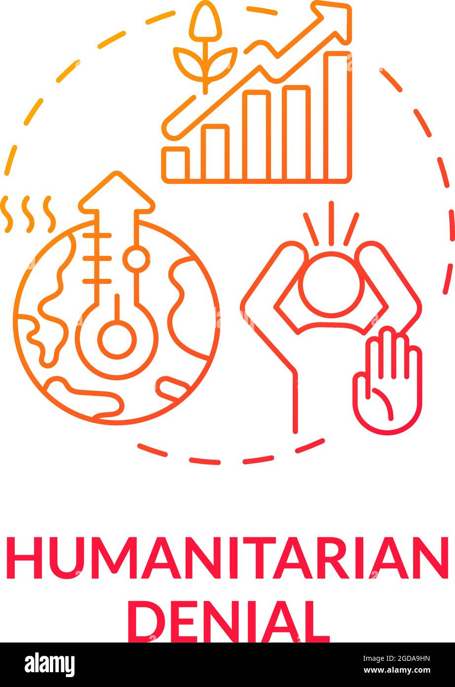 Humanitarian denial concept icon Stock Vector
