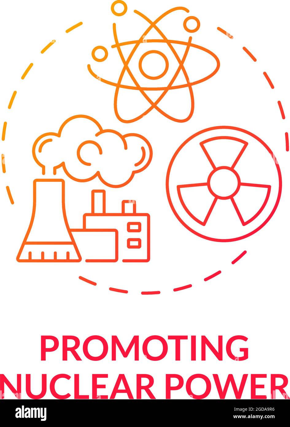 Promoting nuclear power gradient concept icon Stock Vector Image & Art ...