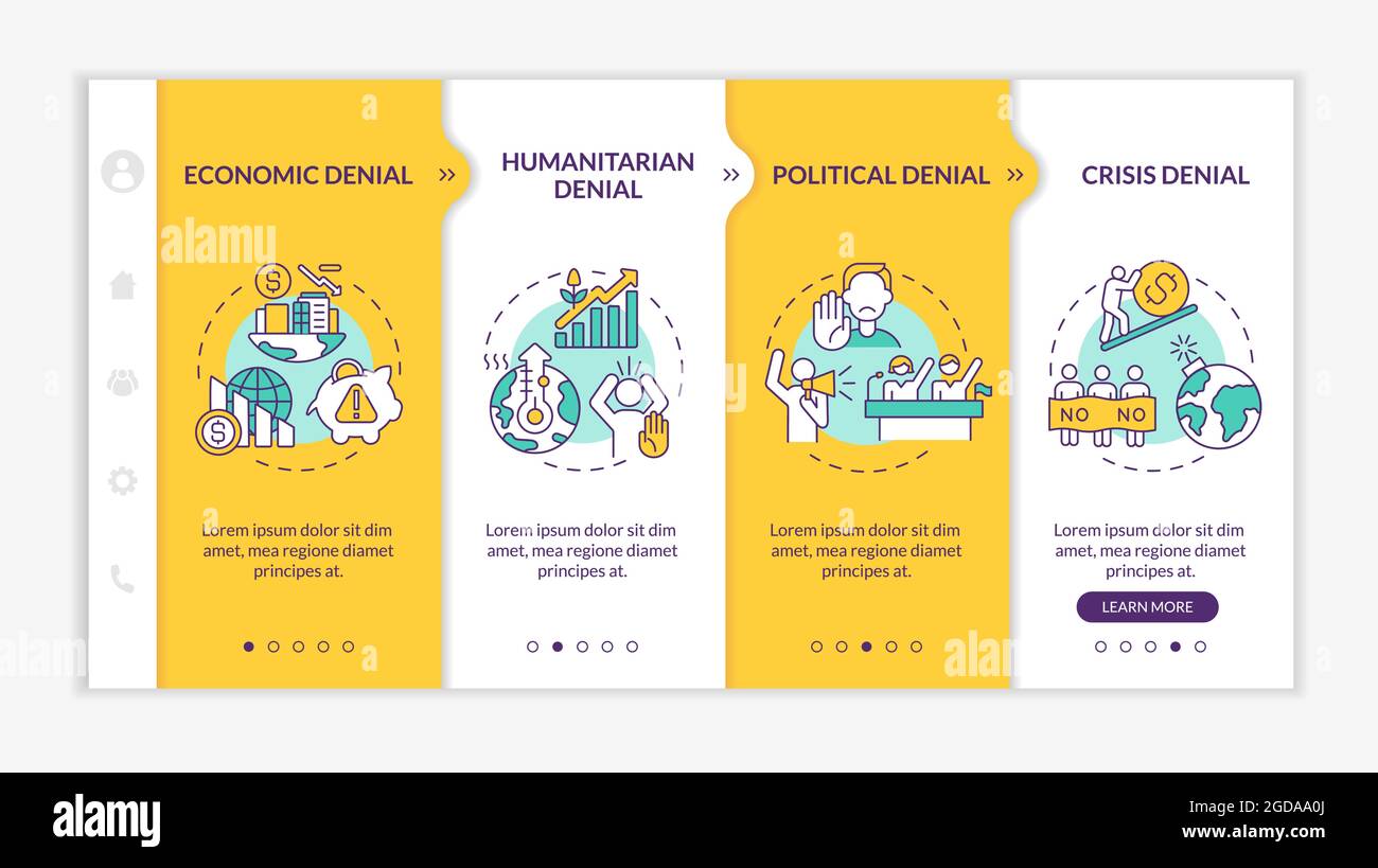 Political denial onboarding vector template Stock Vector