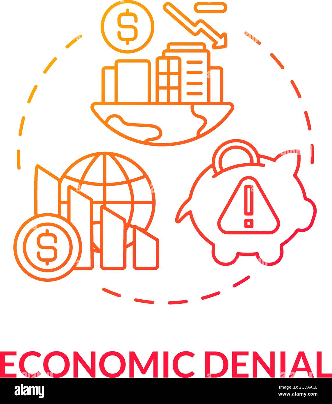 Economic denial gradient concept icon Stock Vector