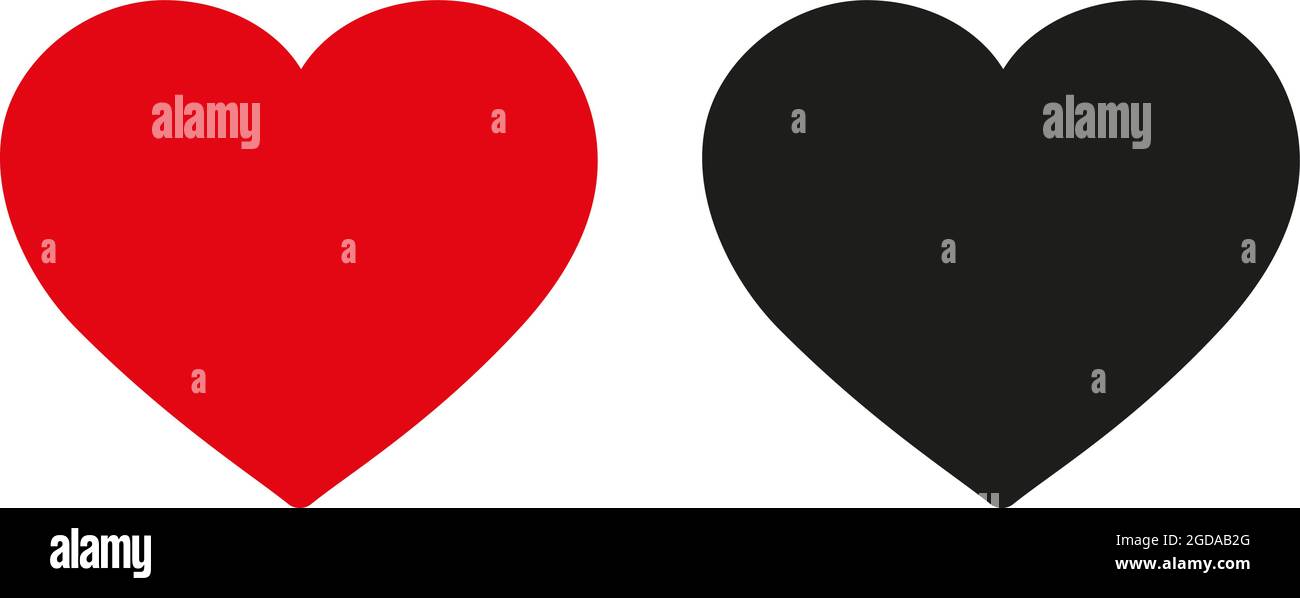 Red and black hearts icons set vector Stock Vector Image & Art - Alamy