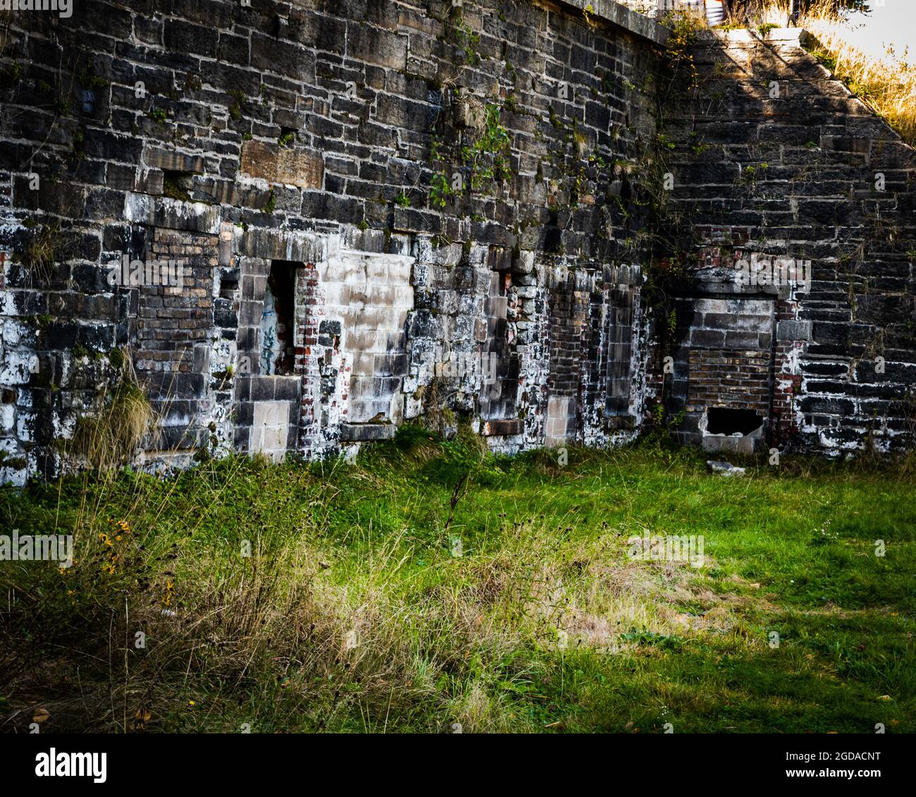 stone walls of the main section of fort ives complex Stock Photo