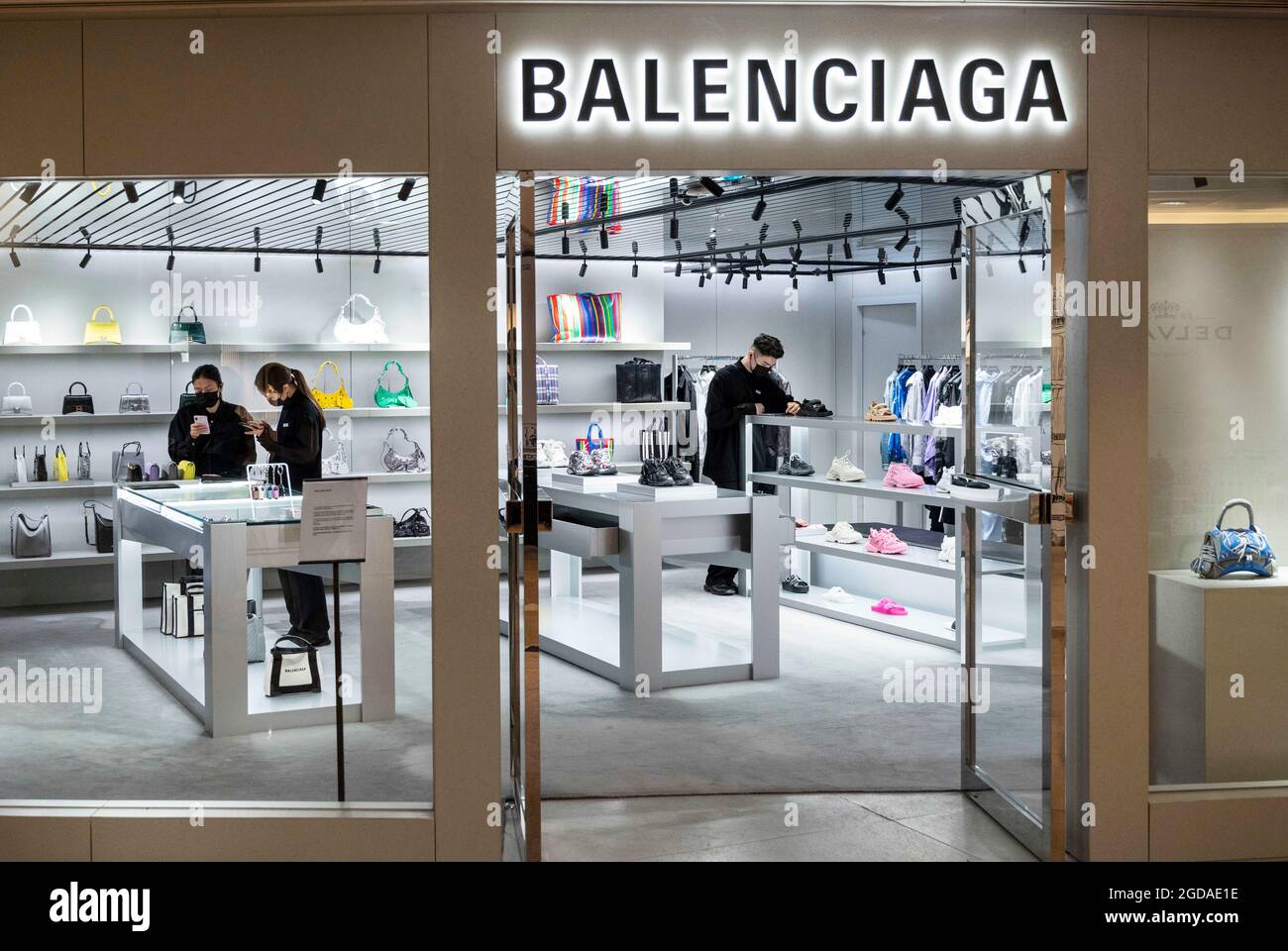 Hong Kong, China. Aug, 2021. Spanish luxury fashion brand Balenciaga store in (Credit Image: © Budrul Chukrut/SOPA Images via ZUMA Press Wire Stock Photo - Alamy