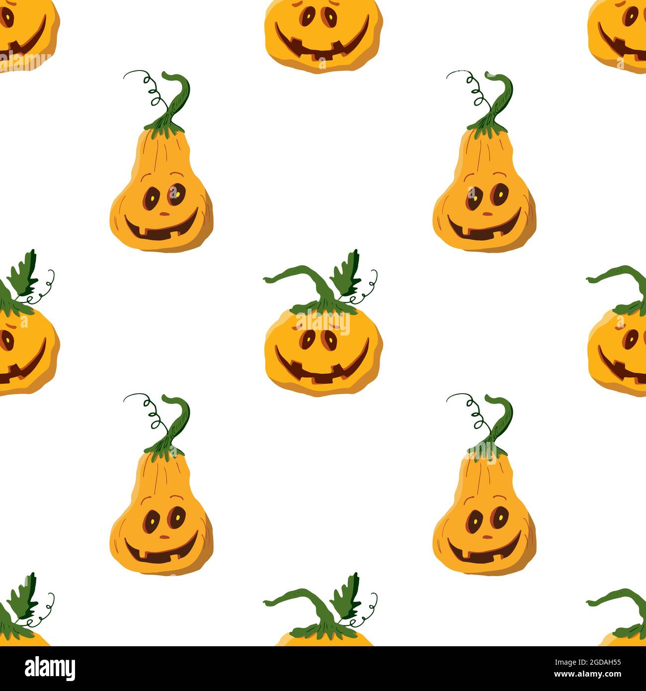 Halloween pumpkin seamless pattern. Cute cartoon pumpkins, holiday  background design, vector illustration Stock Vector Image & Art - Alamy