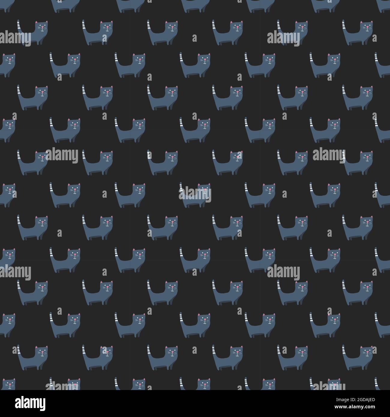 Cute cat seamless pattern. Cartoon cats background design, vector ...
