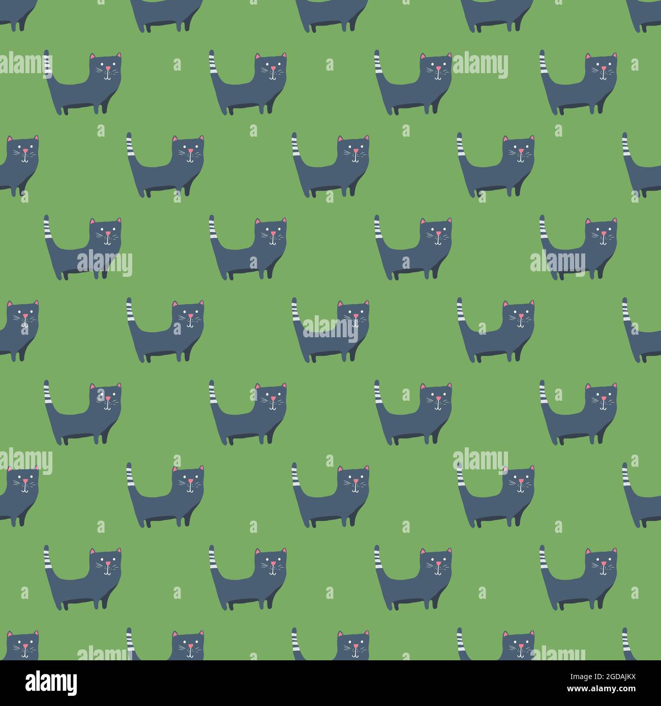 Cute cat seamless pattern. Cartoon cats background design, vector ...