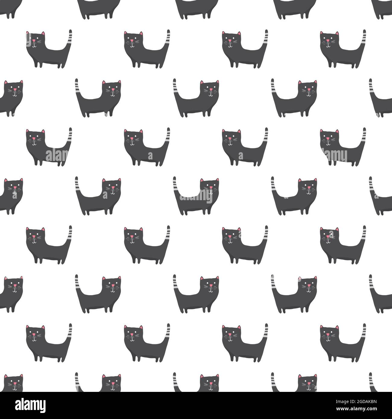 Cute cat seamless pattern. Cartoon cats background design, vector ...