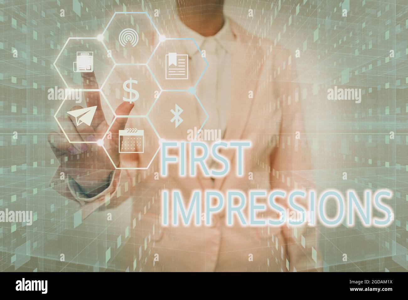 First Appertization Text sign showing First Impressions. Internet Concept first ...