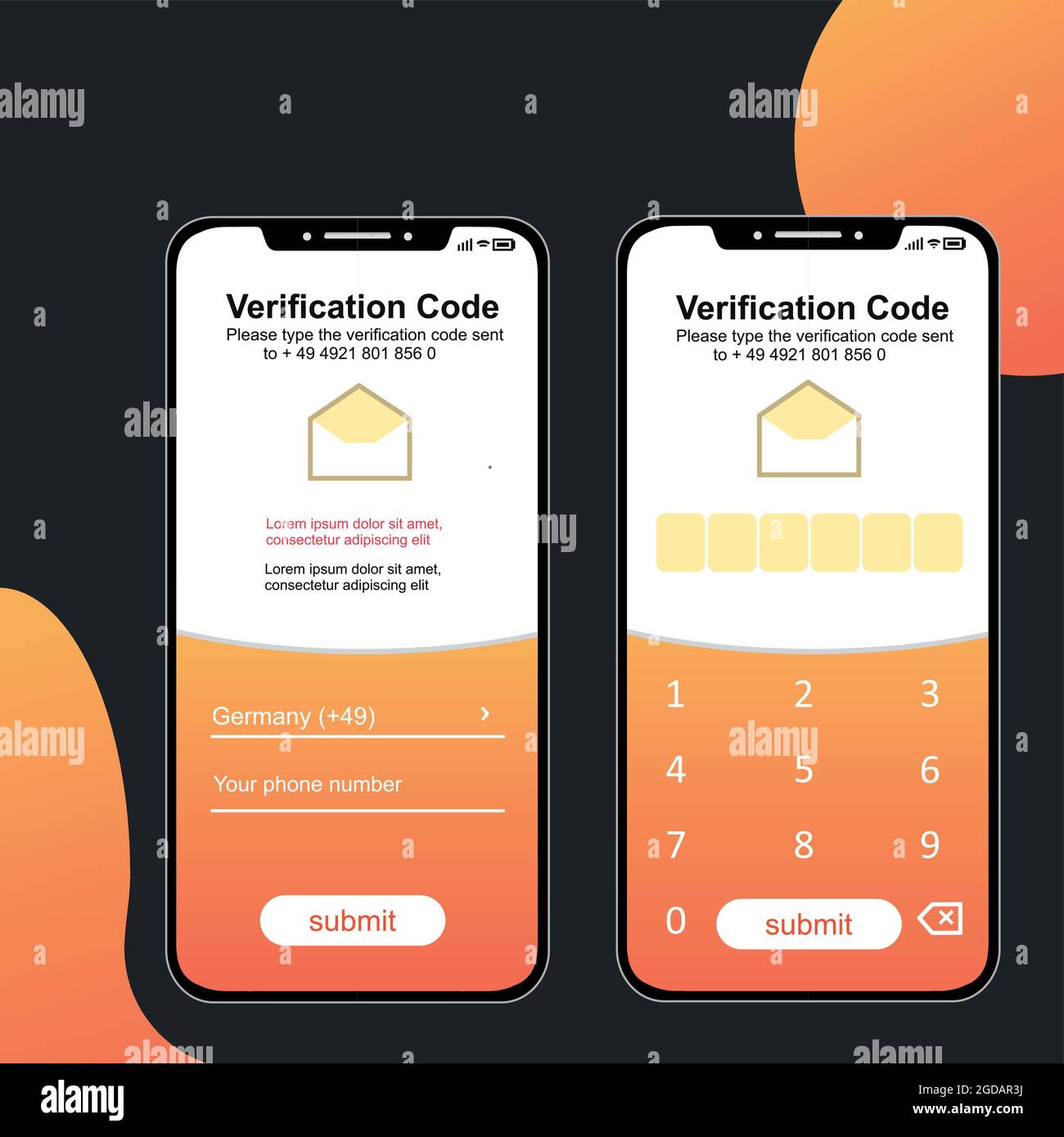 The process of checking the code by phone number. Authorization ...