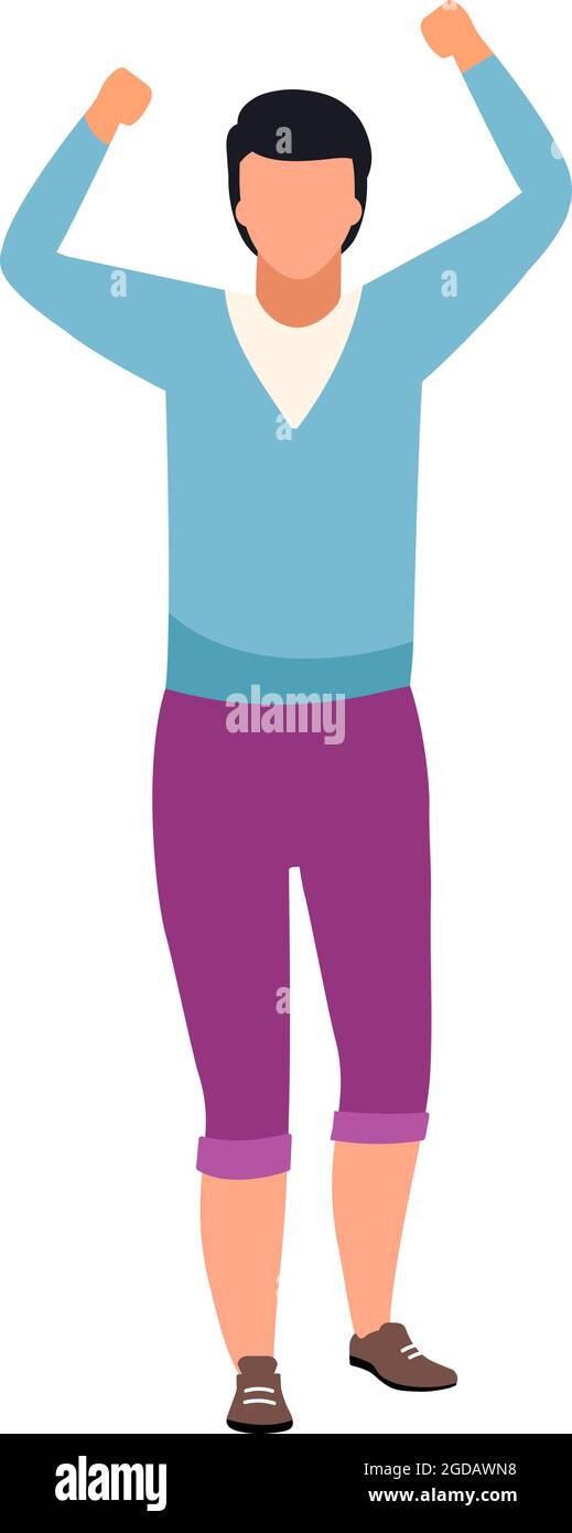 Guy expressing public protest semi flat color vector character Stock Vector