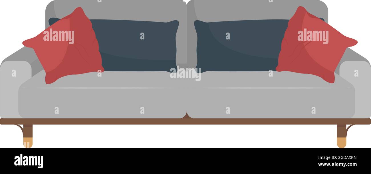 Modern sofa for living room semi flat color vector object Stock Vector