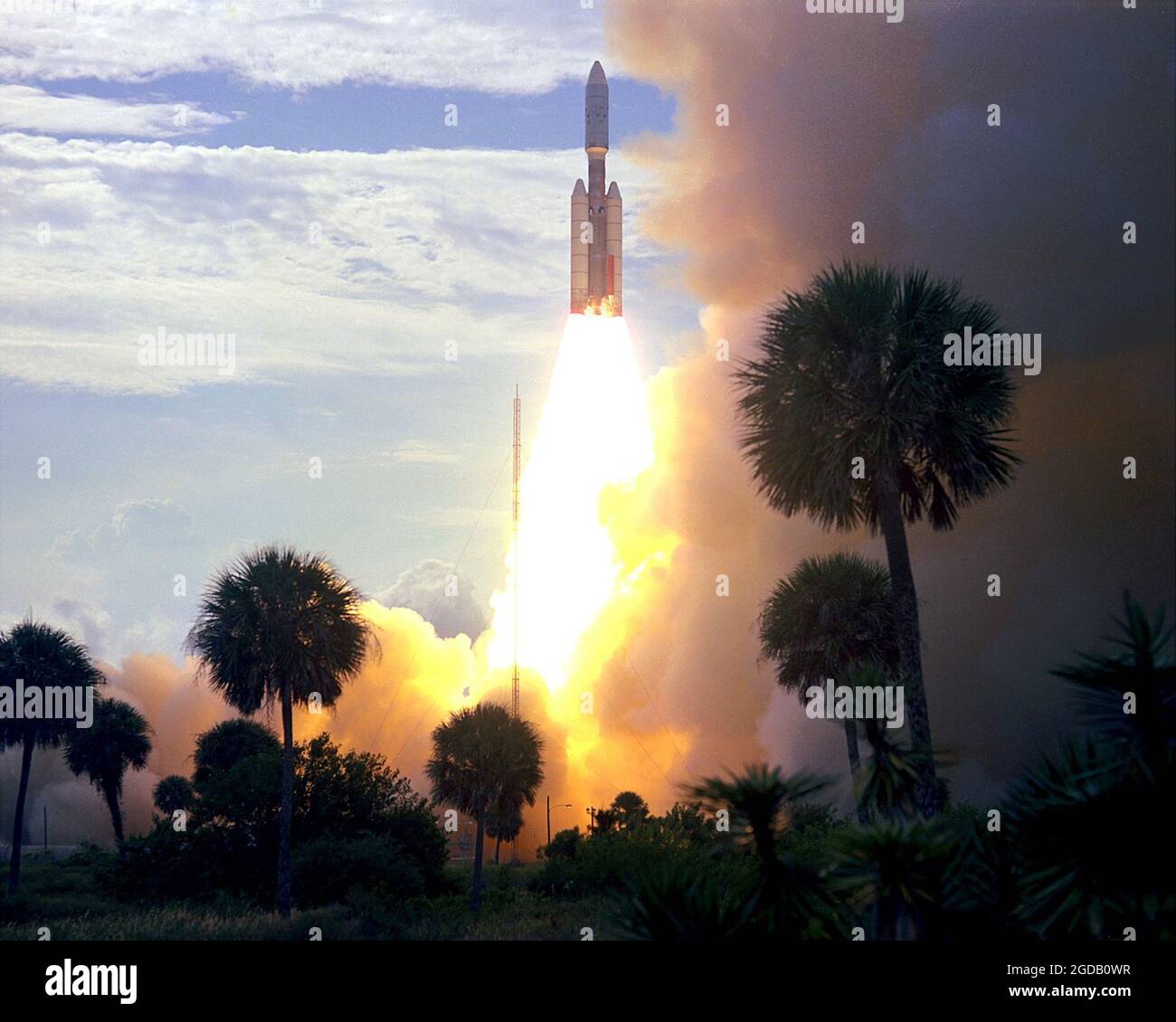 The Viking 1 mission on a Titan III rocket takes off from Cape Canaveral in Florida on the 20August 1975. The Viking probe was the first spacecraft to land on Mars. Stock Photo