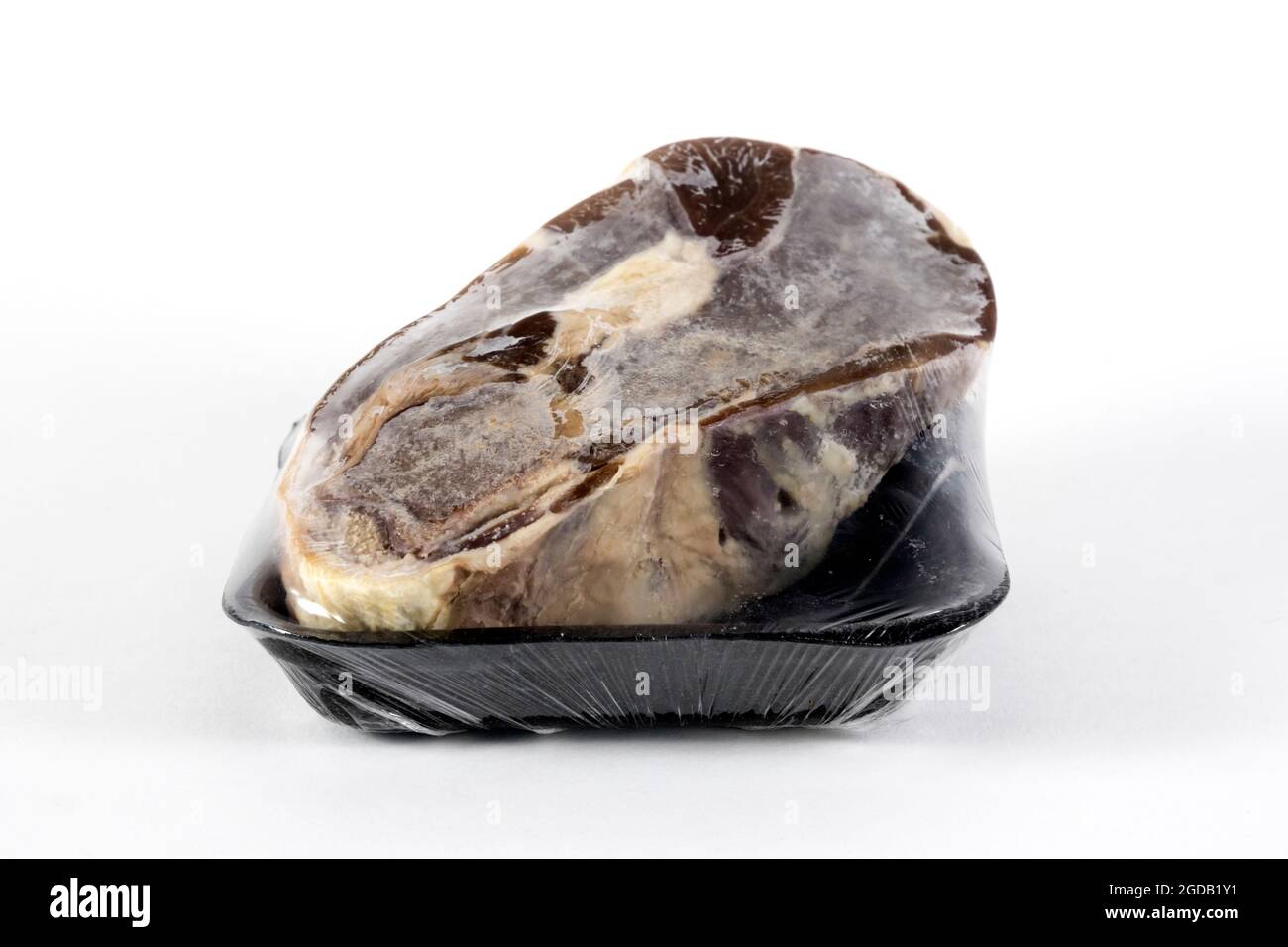 Shrink wrapped Reestit Mutton. A traditional Shetland salted mutton that has been described as Shetland's national dish. Stock Photo