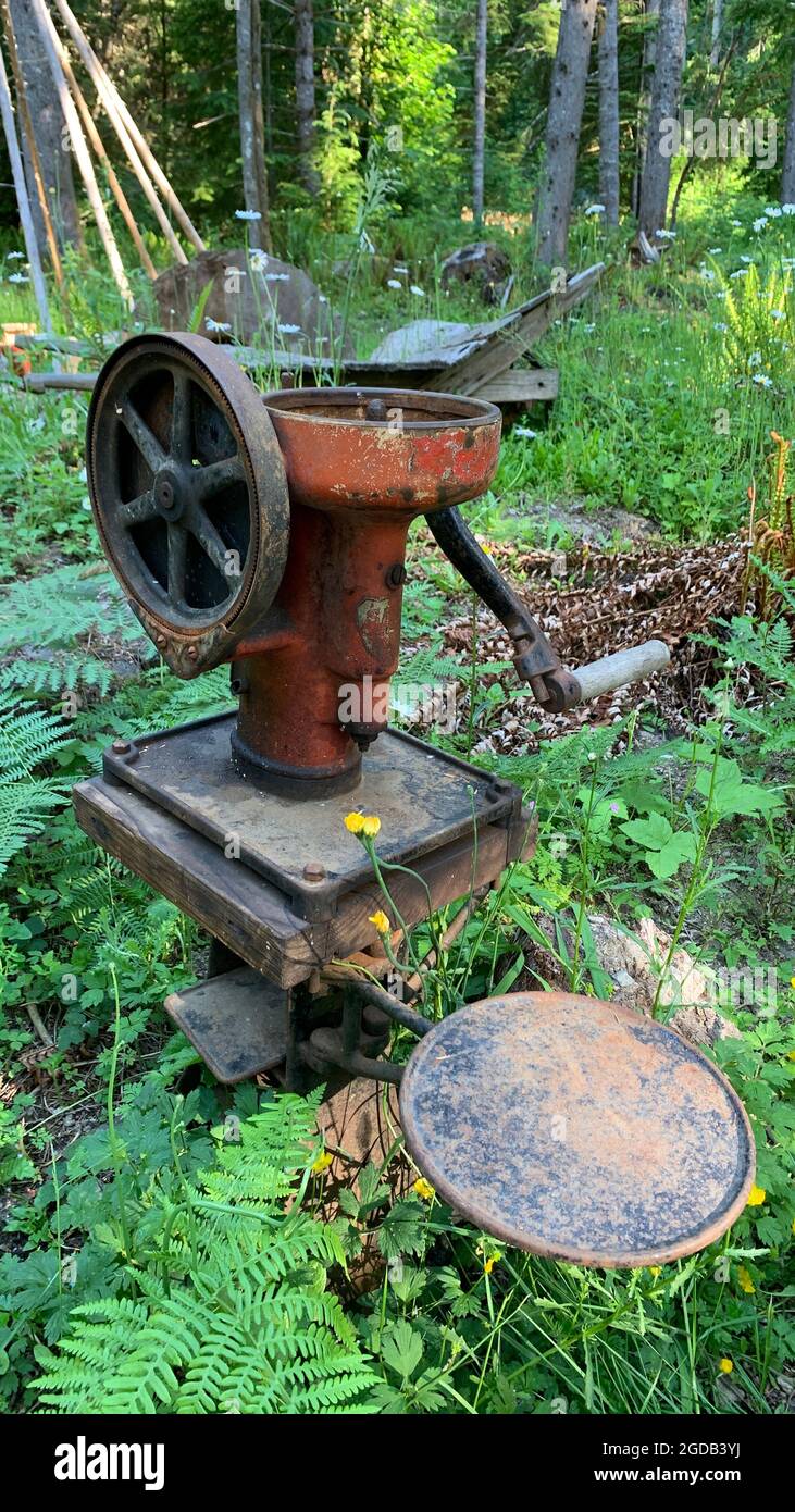 Rustic coffee mill Stock Photo Alamy
