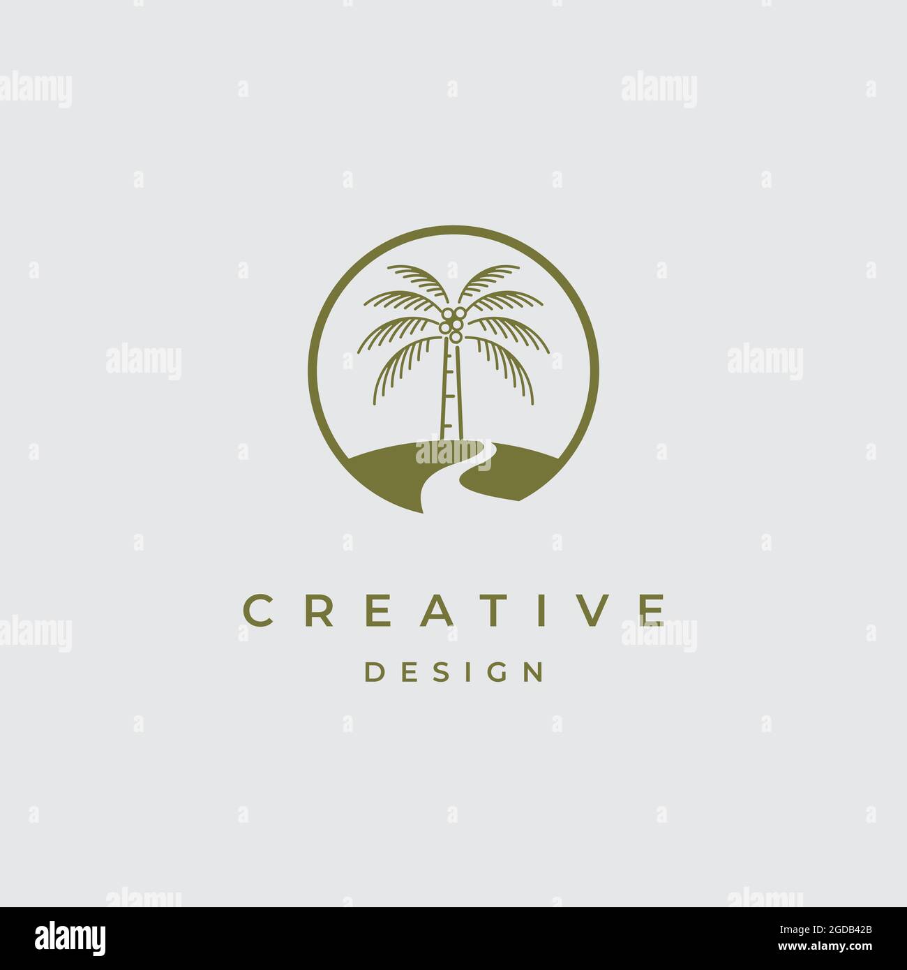 Palm tree logo design vector template Stock Vector