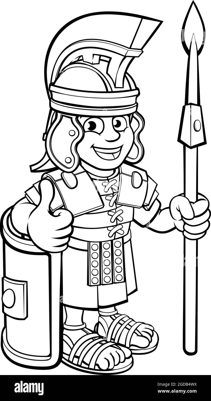 Roman Soldier Cartoon Character Stock Vector