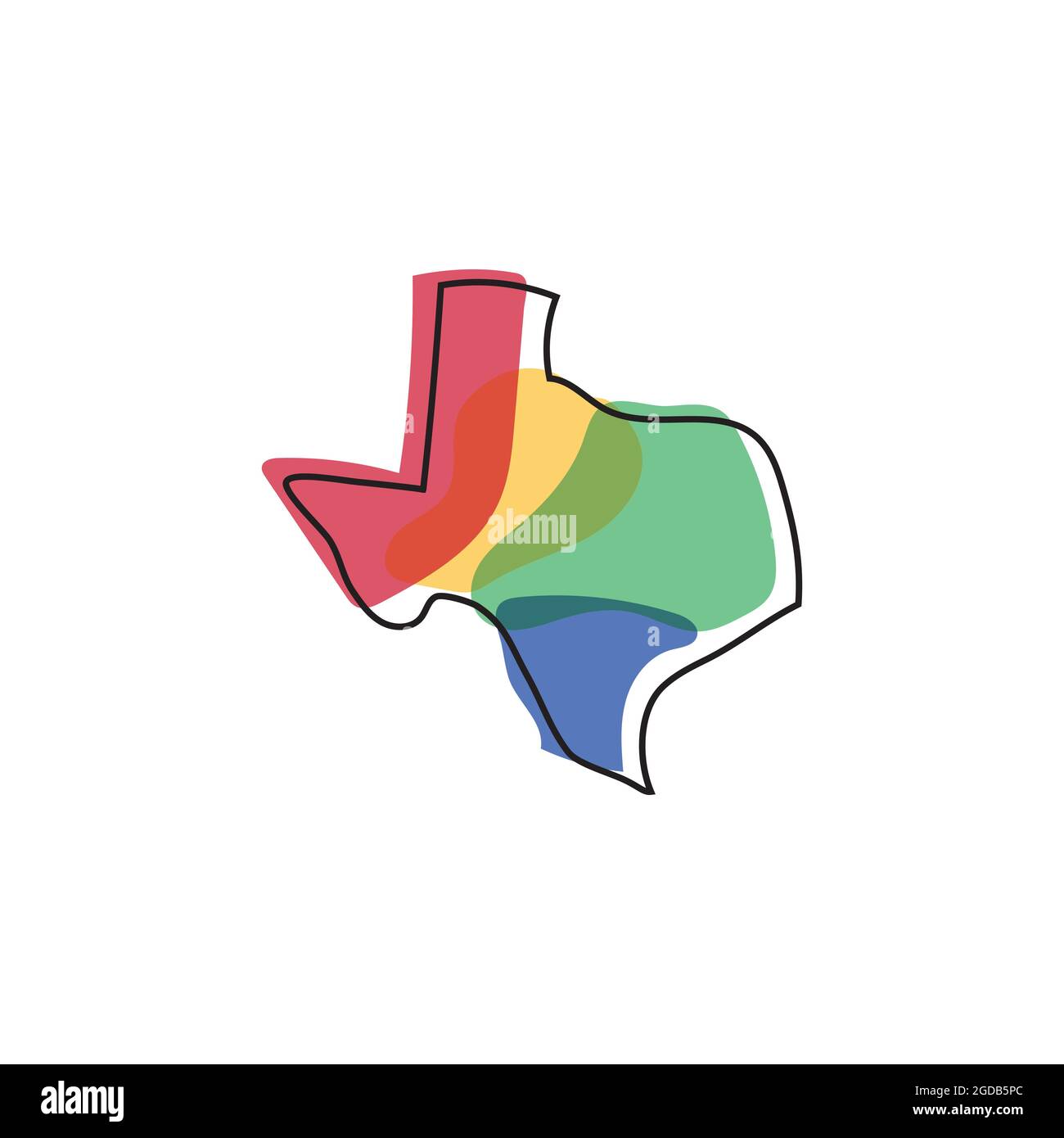 Texas map logo design illustration vector template Stock Vector