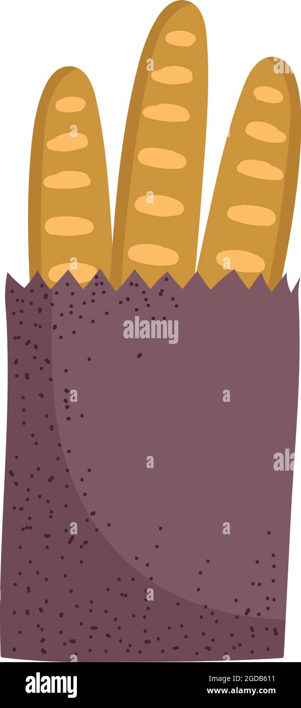 baguettes bread in bag Stock Vector Image & Art - Alamy