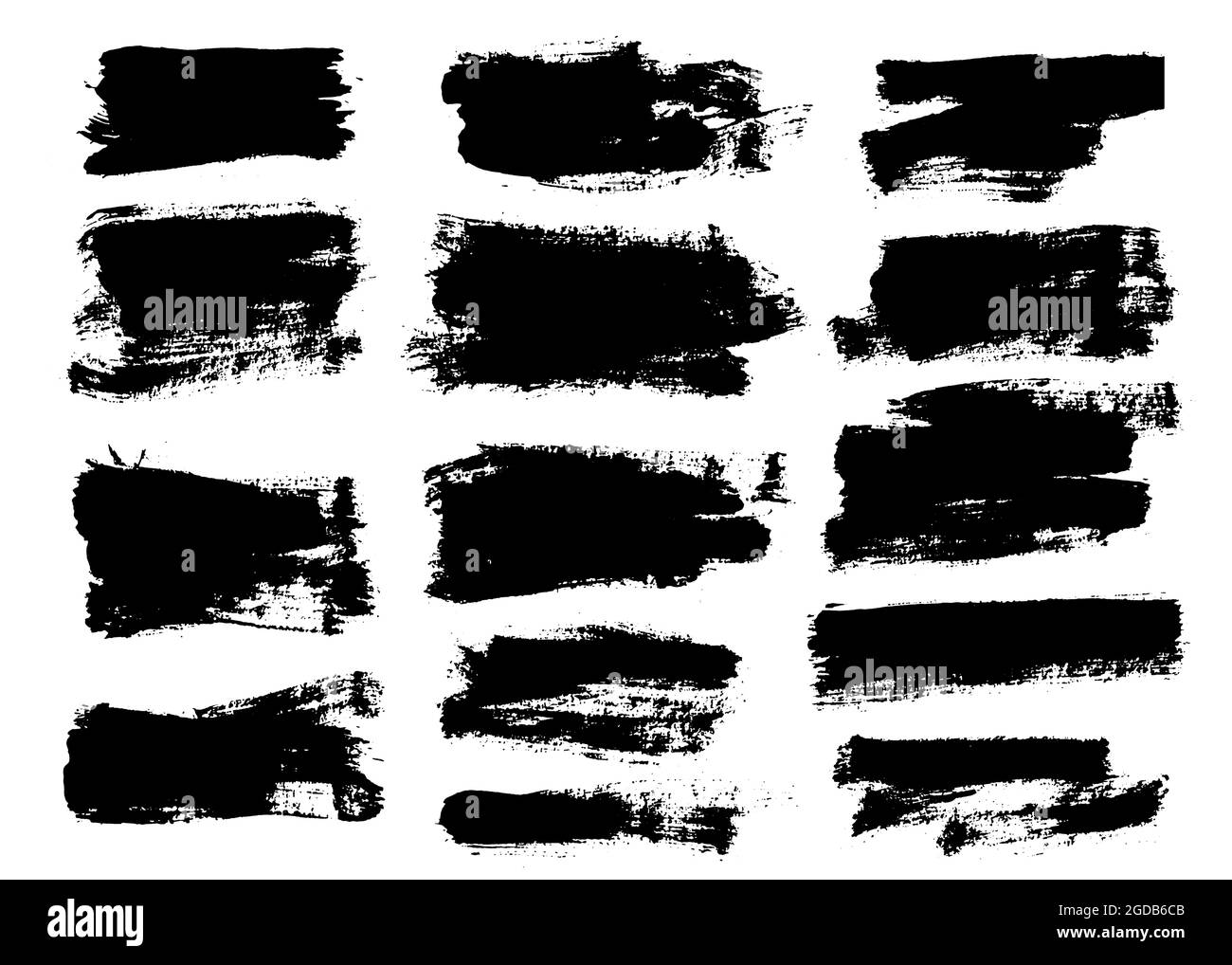 Brush stroke bundle. Textured vector paintbrush set Stock Vector Image ...
