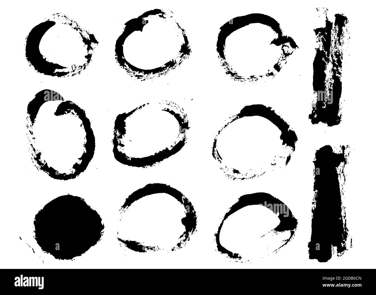 Brush stroke bundle. Textured vector paintbrush set Stock Vector Image ...