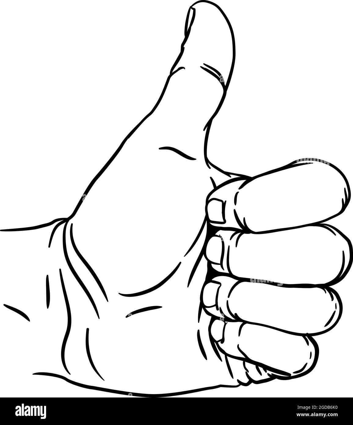 Hand Thumbs Up Gesture Thumb Out Fingers In Fist Stock Vector