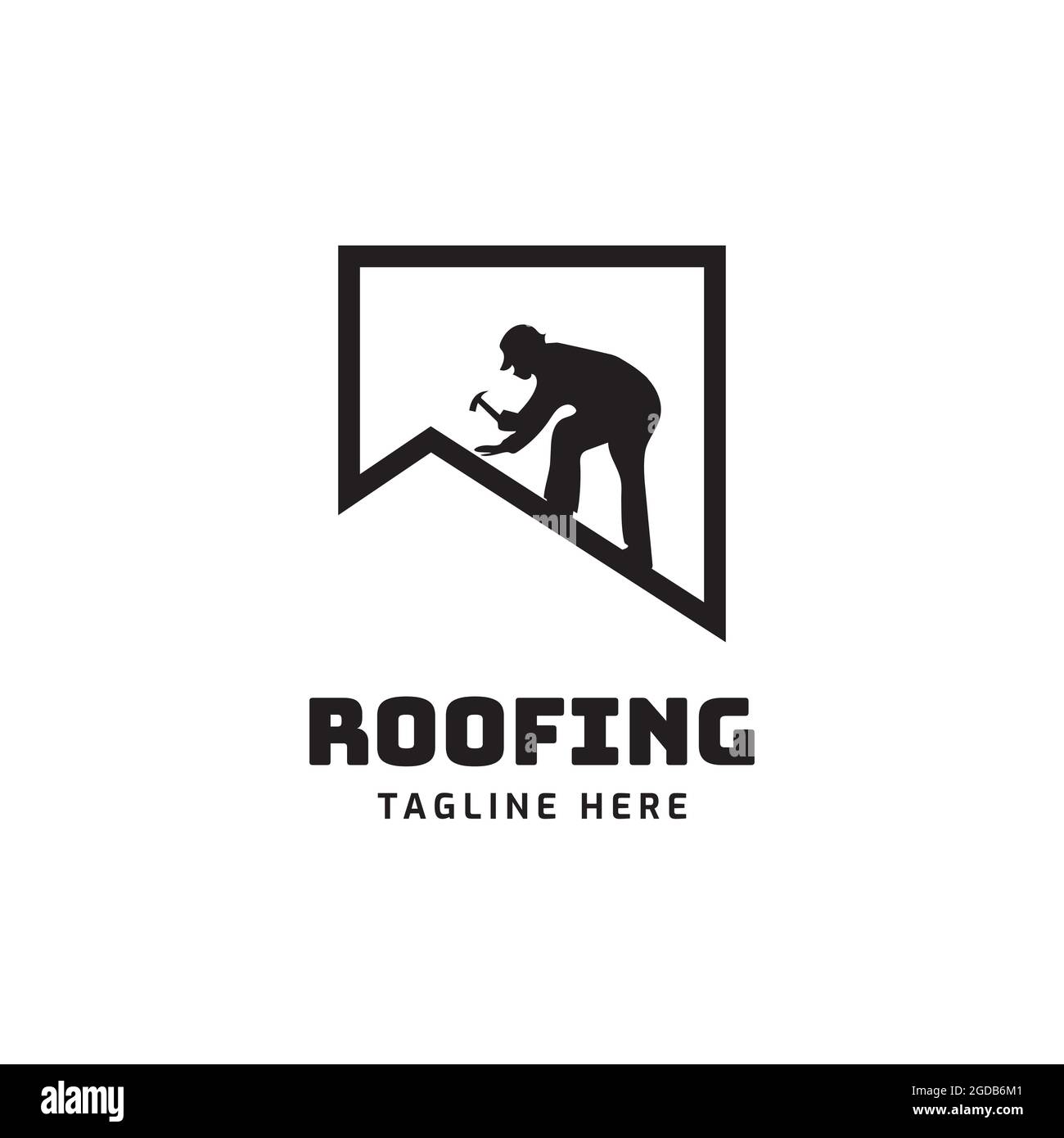 Roofing logo design illustration vector template Stock Vector