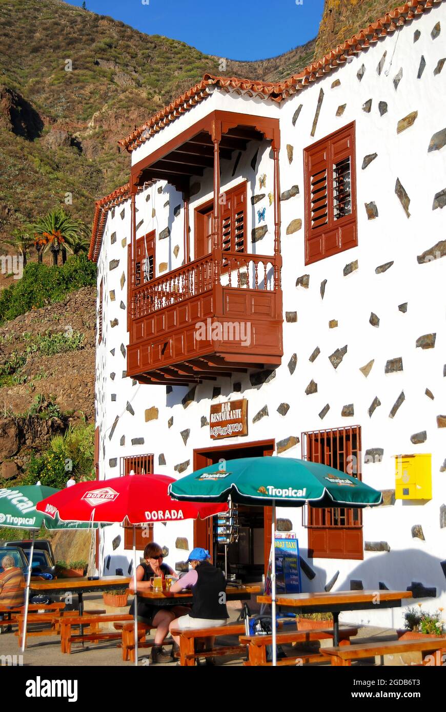 Mountain restaurant, Masca, The Teno, Tenerife, Canary Islands, Spain Stock Photo