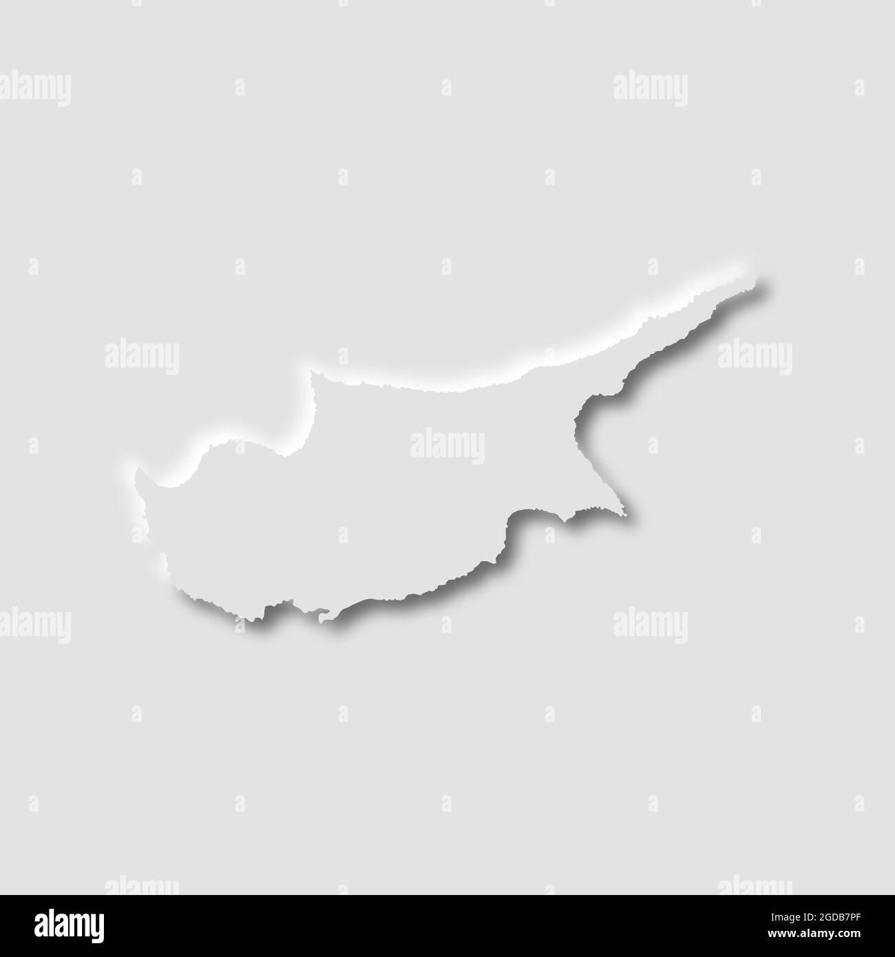 Cyprus map in neumorphism style on white background, vector illustration Stock Vector