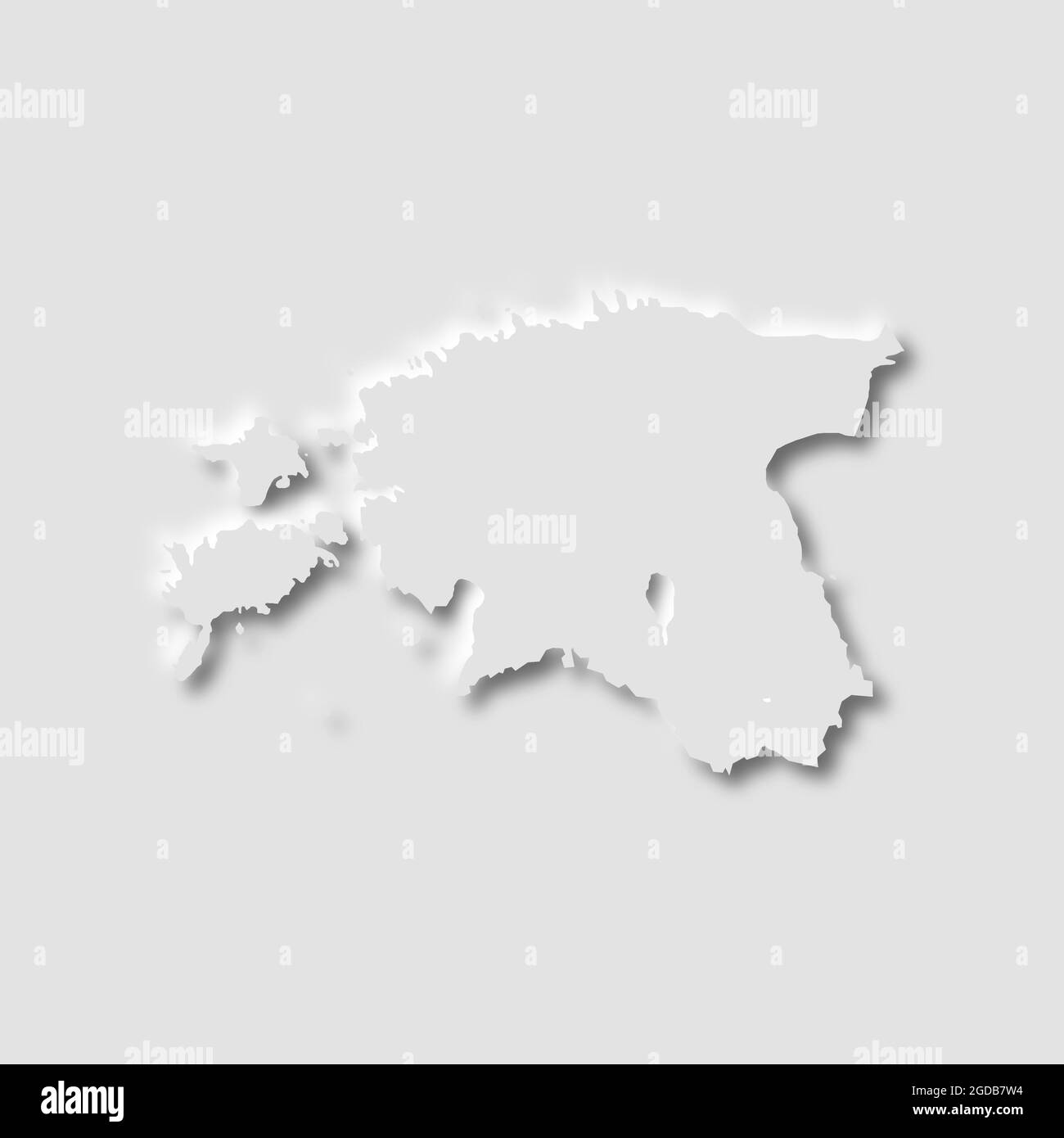 Estonia map in neumorphism style on white background, vector illustration Stock Vector