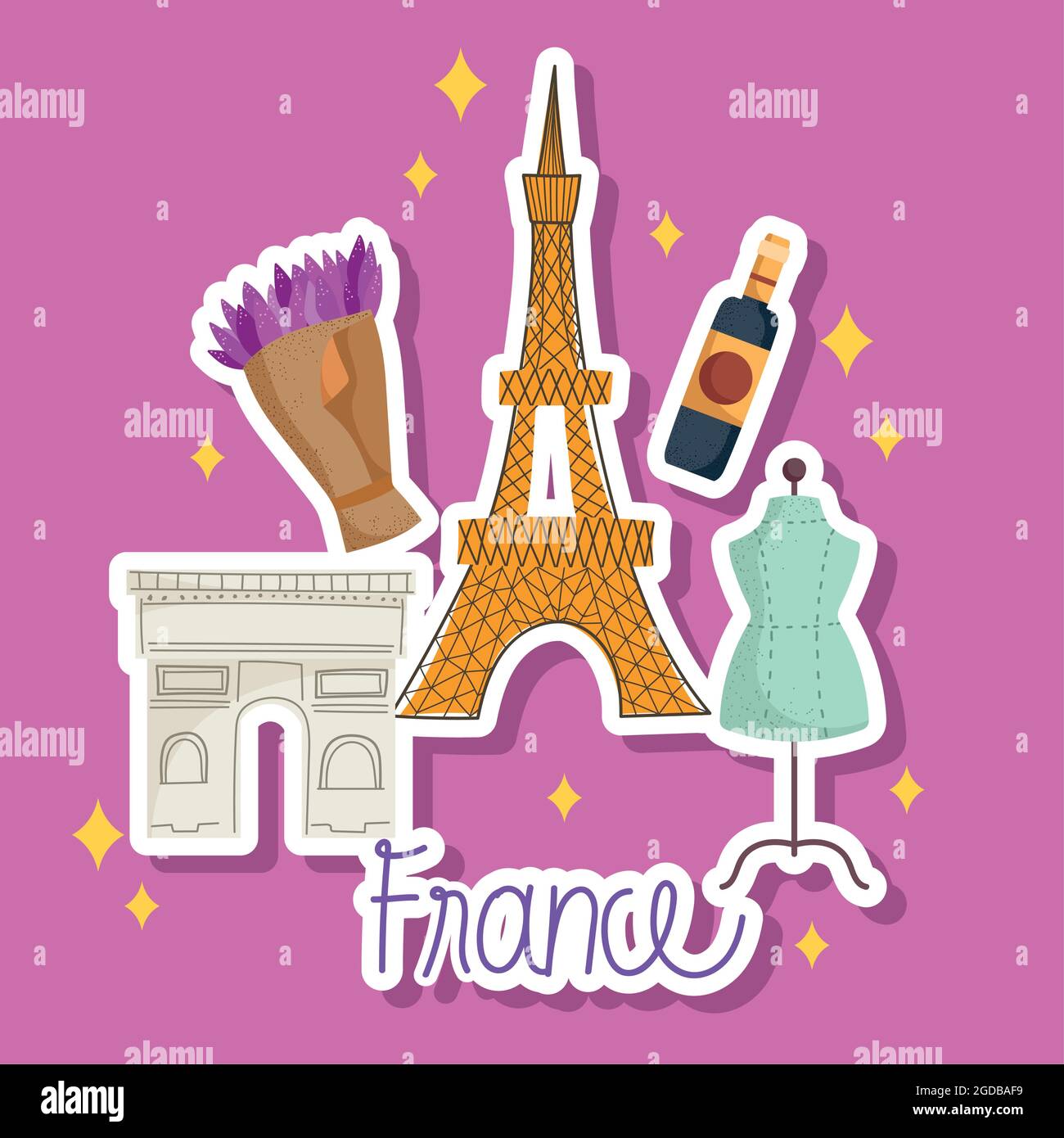 set of france country Stock Vector