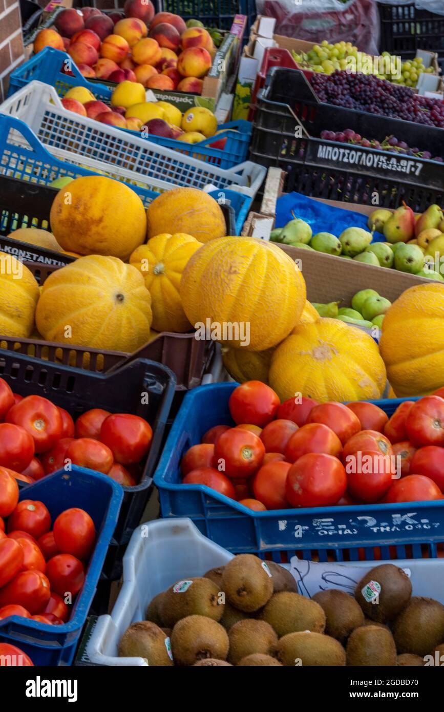 large selection of fruits and vegetables, colourful fruits and ...
