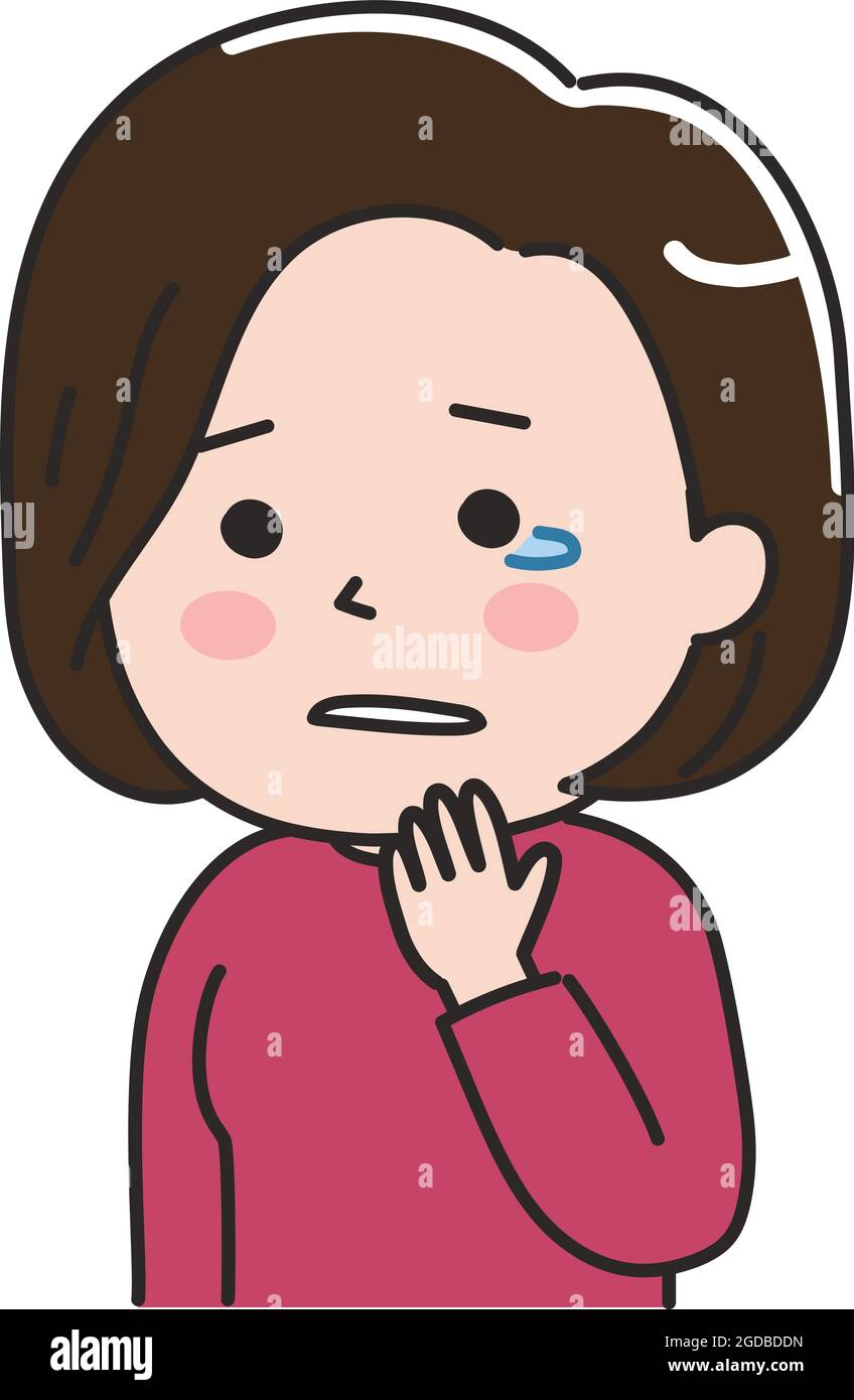 A woman tearing up a little. Vector illustration isolated on white background. Stock Vector