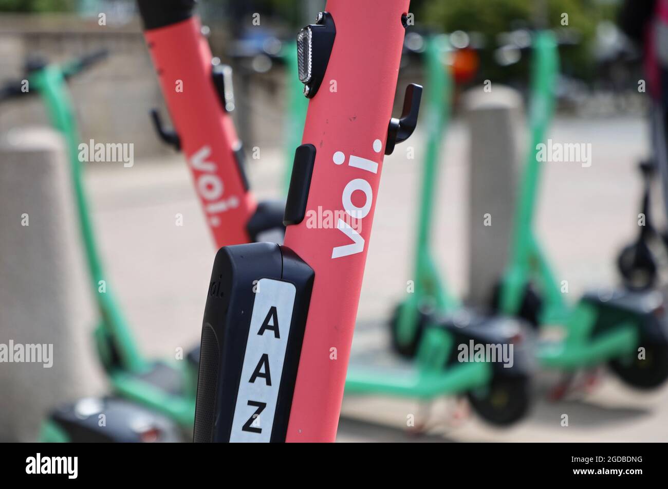 Voi scooters in Gothenburg Stock Photo Alamy