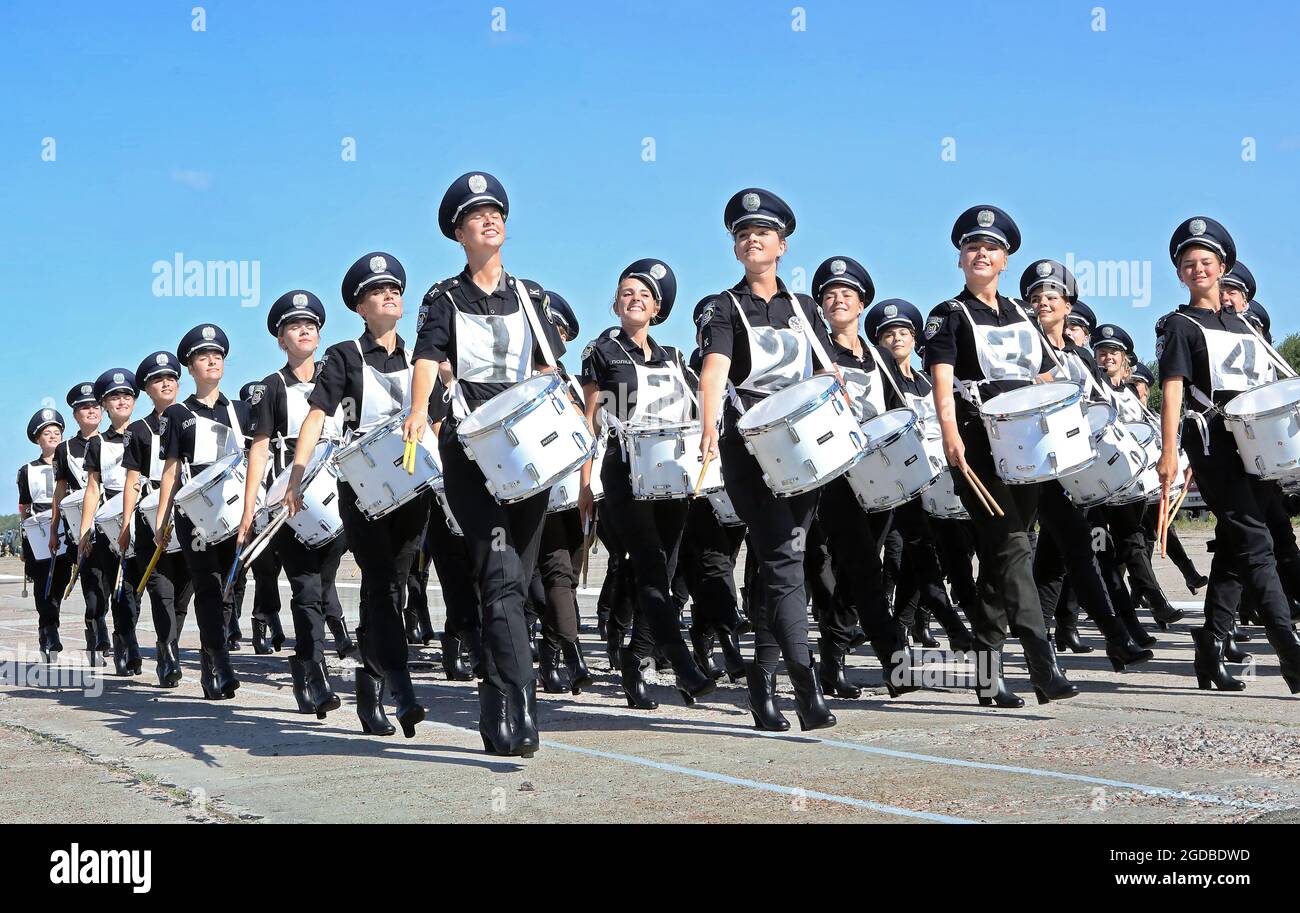 KYIV, UKRAINE - AUGUST 12, 2021 - Drummers of the National Academy of ...
