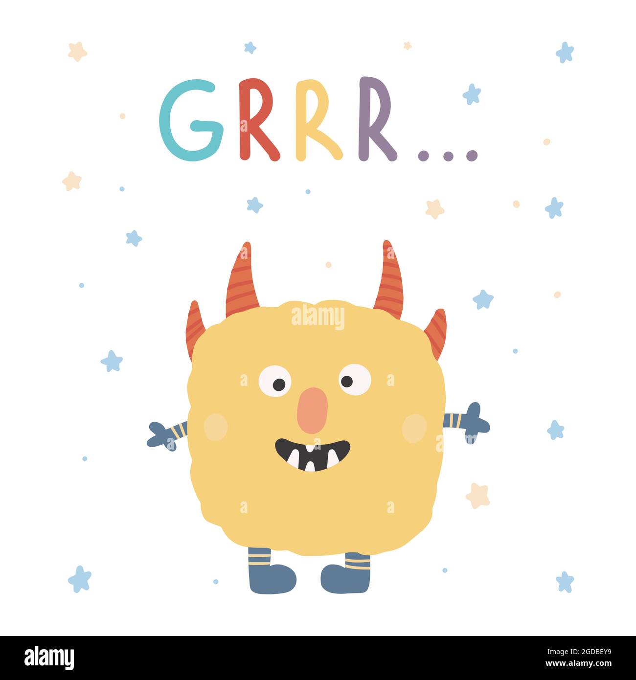 Cute blue monster hi-res stock photography and images - Alamy
