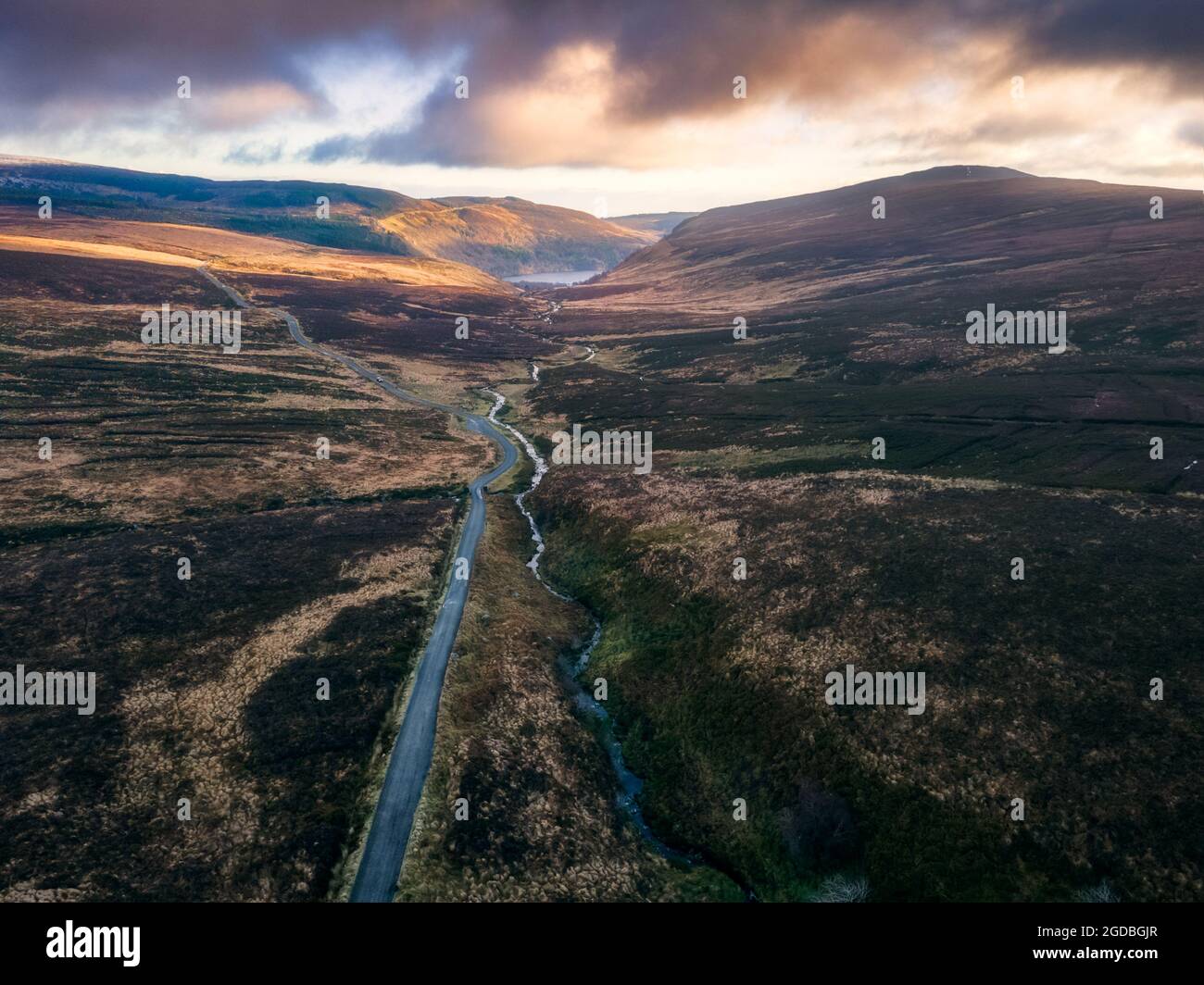 Scenic road Wicklow Mountains, Ireland Stock Photo