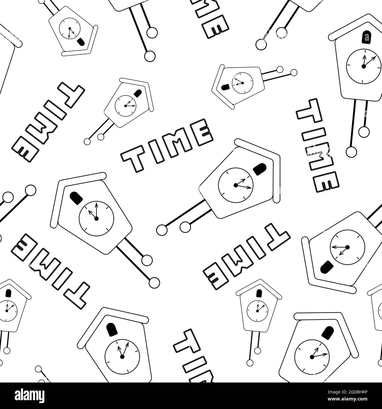 Clock seamless pattern black and white Stock Vector Image & Art - Alamy