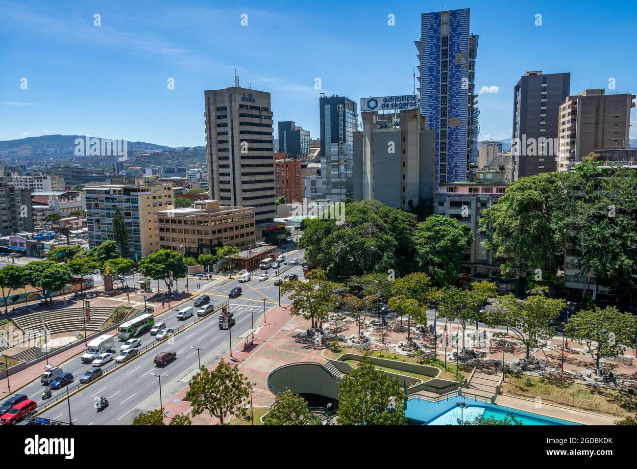 View of Plaza Francia de Altamira, municipality of Chacao (also known as Plaza Altamira), in the heart of Caracas, capital of Venezuela and Francisco Stock Photo