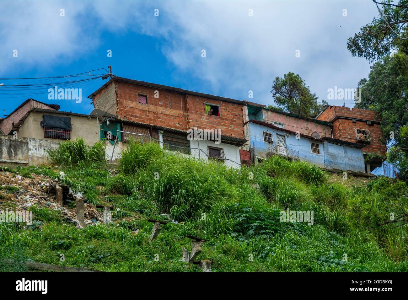 Humble houses, also called ¨ranchos¨ in Spanish in the Las Mayas neighborhood in Caracas. Venezuela Stock Photo