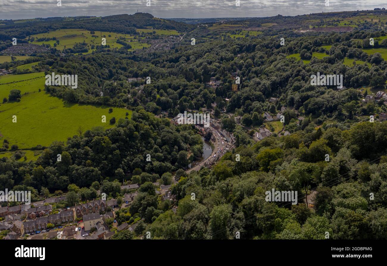 Matlock Bath Aerial Drone View Derbyshire Stock Photo