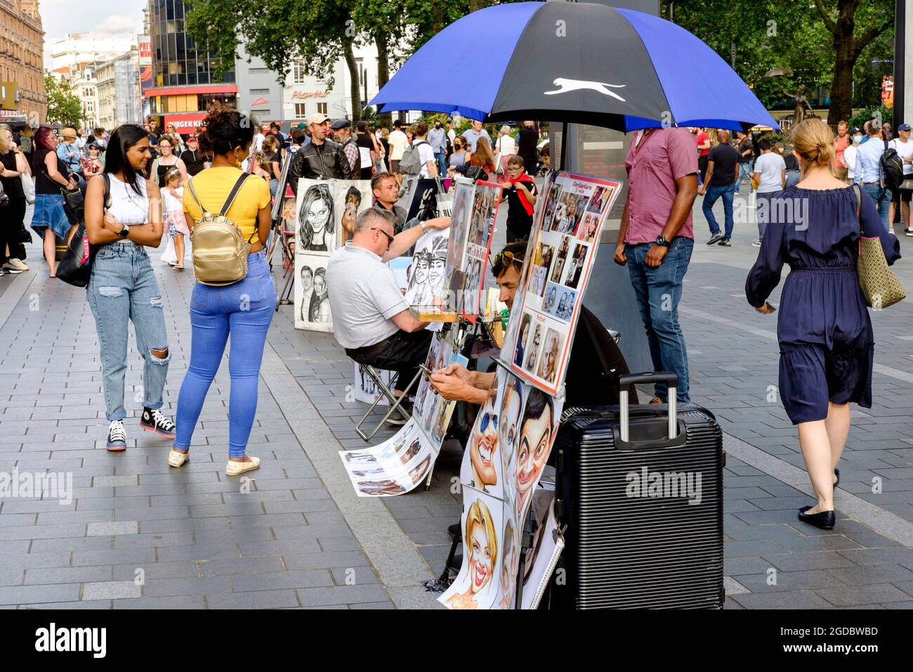 Street portrait artists, Leicester Square, London, UK Stock Photo