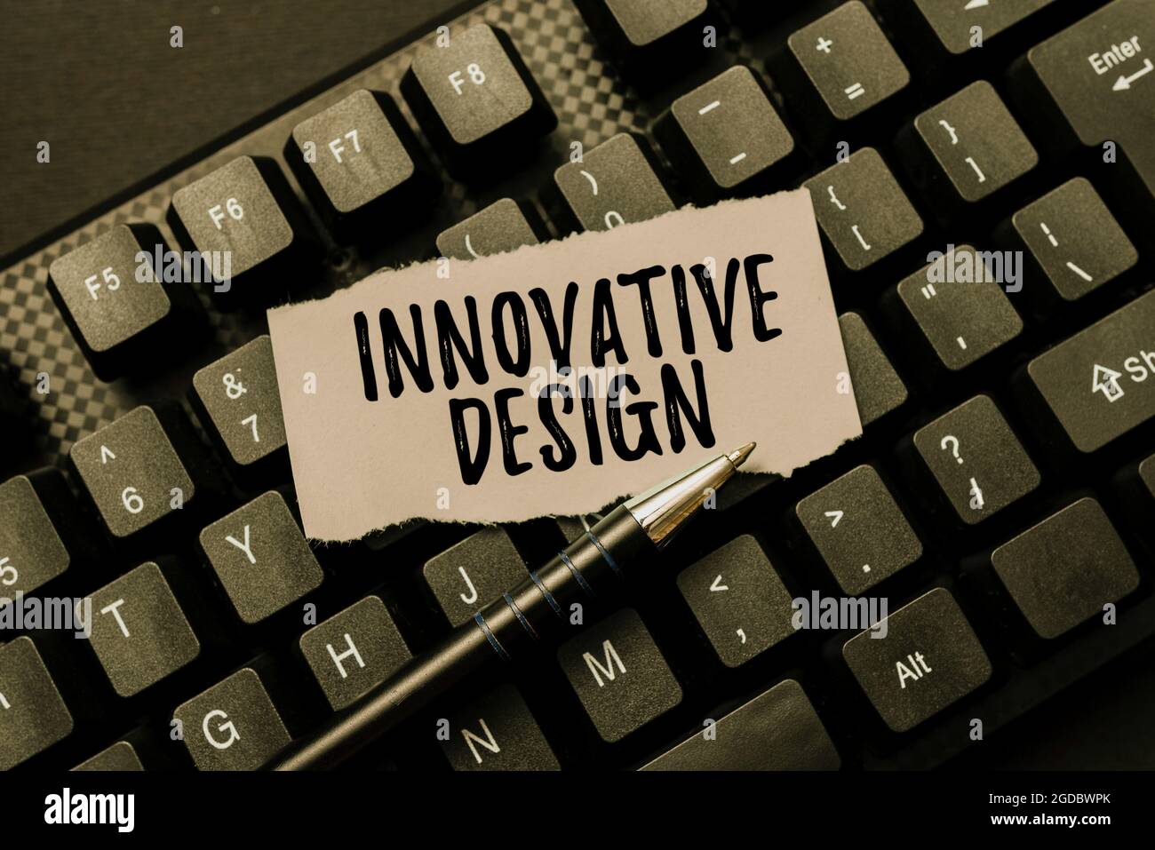 Sign displaying Innovative Design. Internet Concept application of ...