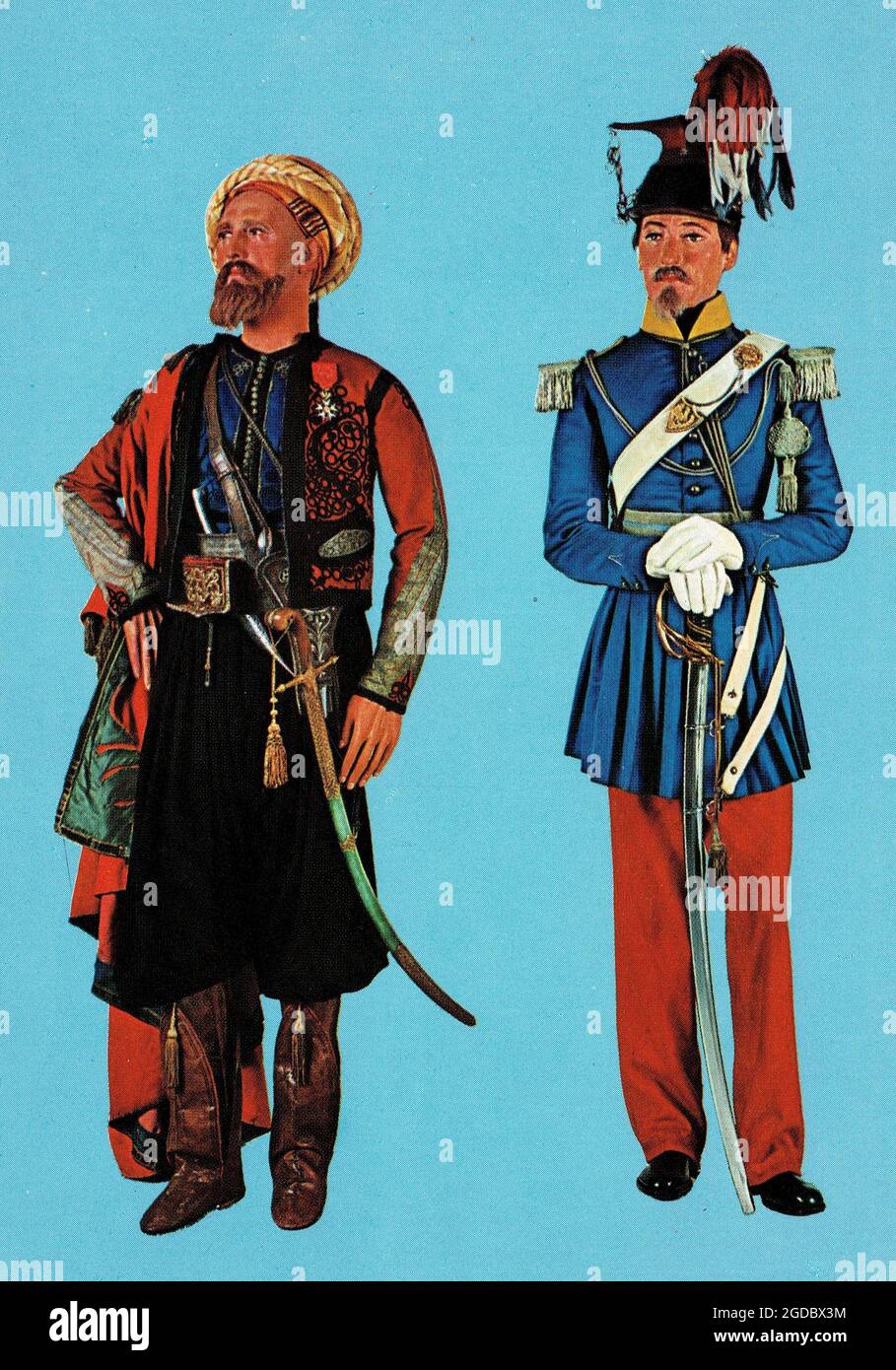 lieutenant colonel ds spahis en 1844 et capitaine du 1er chasseurs d'afrique 1832 - 1837 Stock Photo