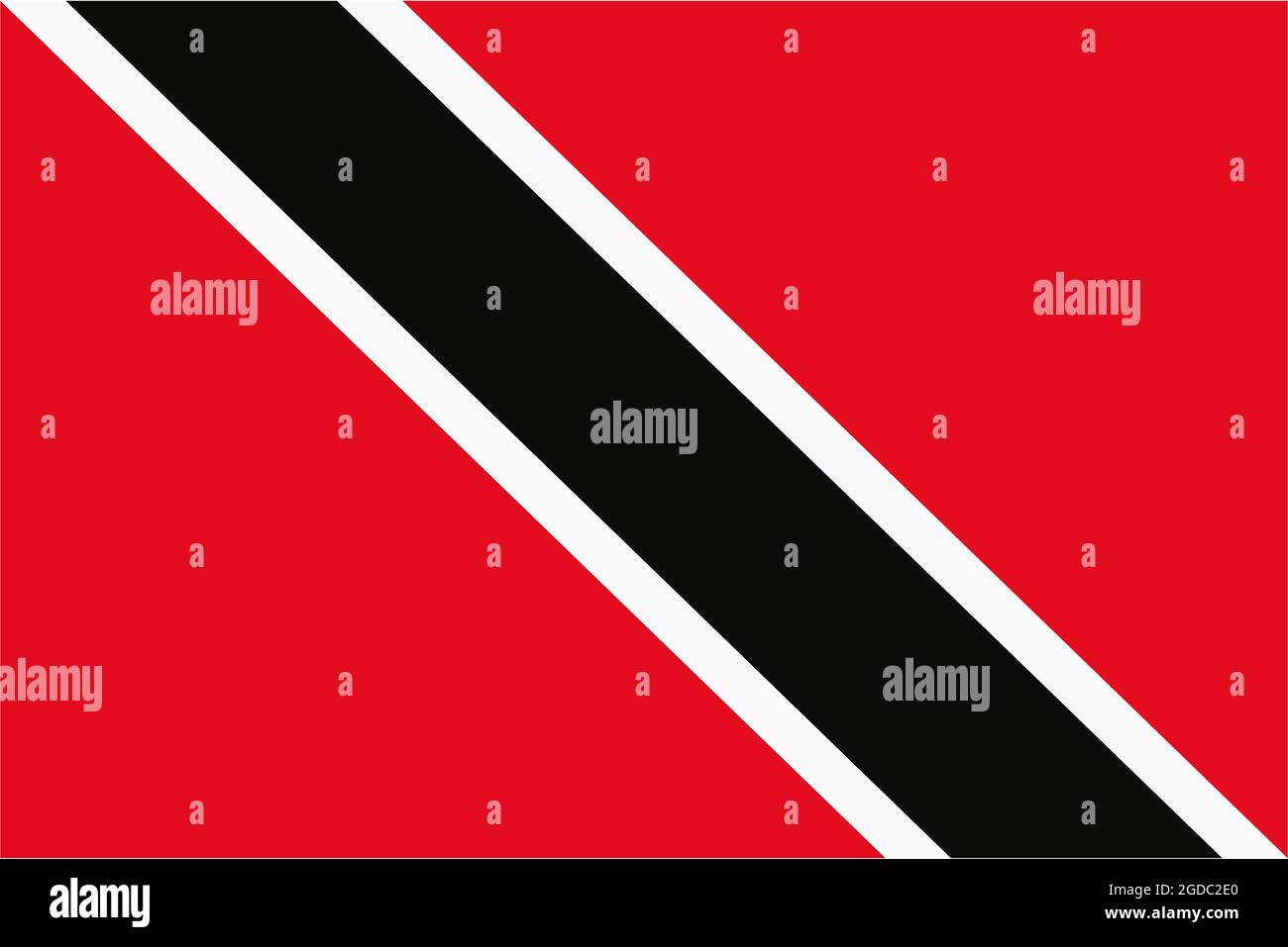 Republic of Trinidad and Tobago flag blowing in the wind. Background texture. San Fernando, Port of Spain. 3d Illustration. 3d Render. Stock Photo