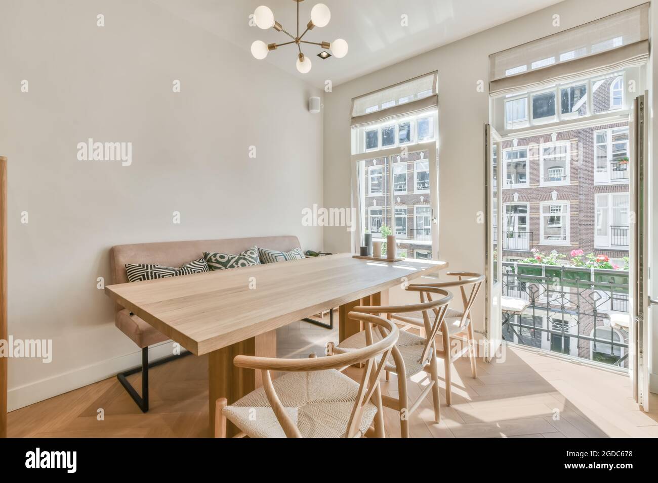 Interior design of bright and beautiful dining room Stock Photo - Alamy
