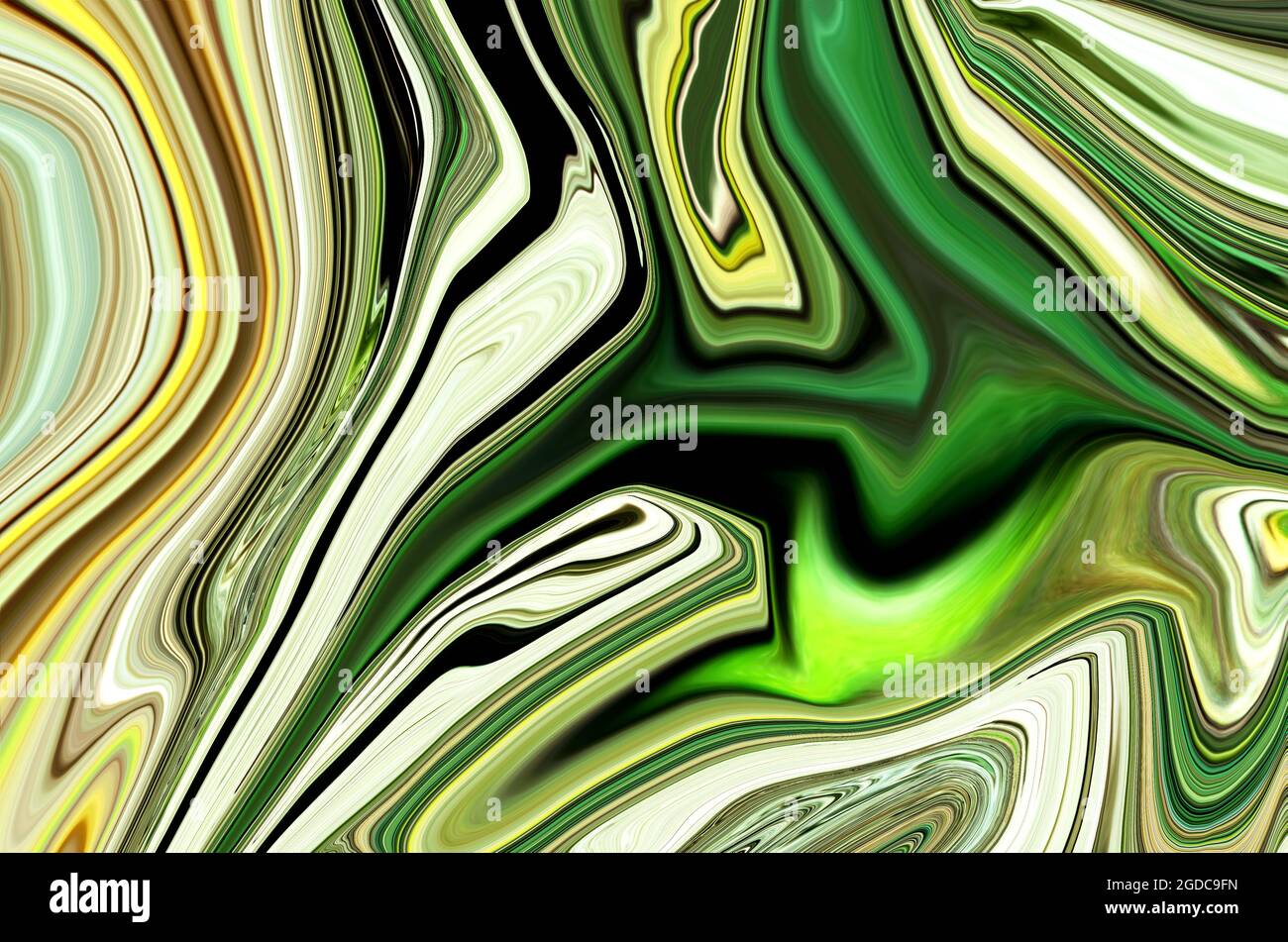 Light green Psychedelic liquid marble fluid abstract art background ...
