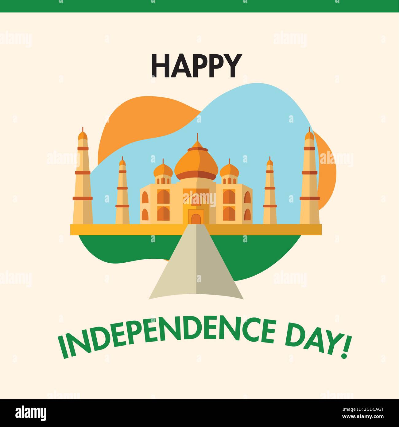 Happy India independence day poster with the building of taj mahal ...