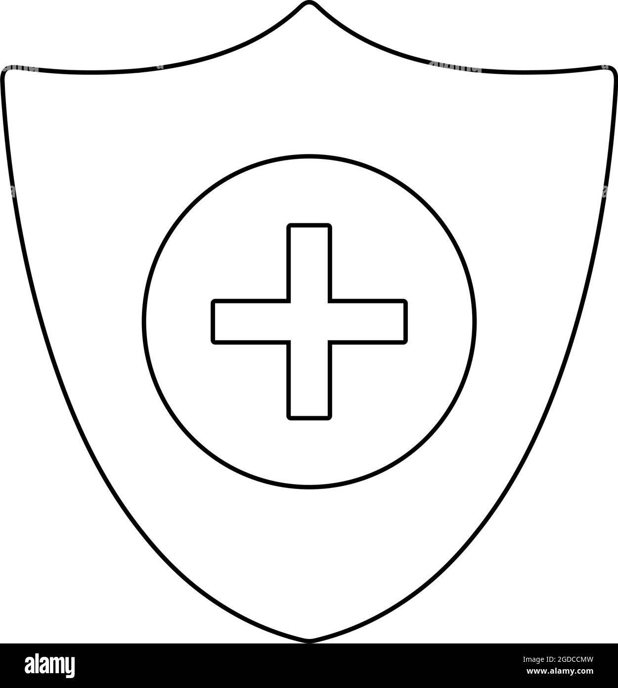 Healthcare shield icon protect Cut Out Stock Images & Pictures - Alamy