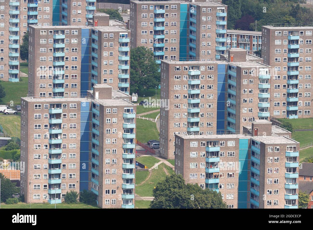 Low rise apartment blocks in the Burmantofts area of Leeds,West Yorkshire,UK Stock Photo Alamy