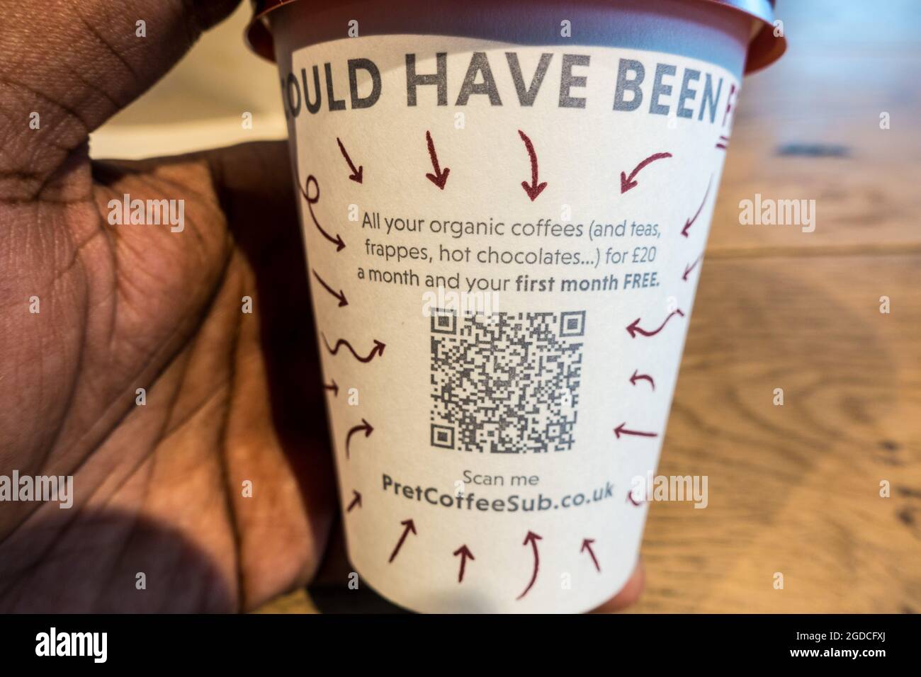 Pret Coffee subscription promotion on coffee cup Stock Photo Alamy
